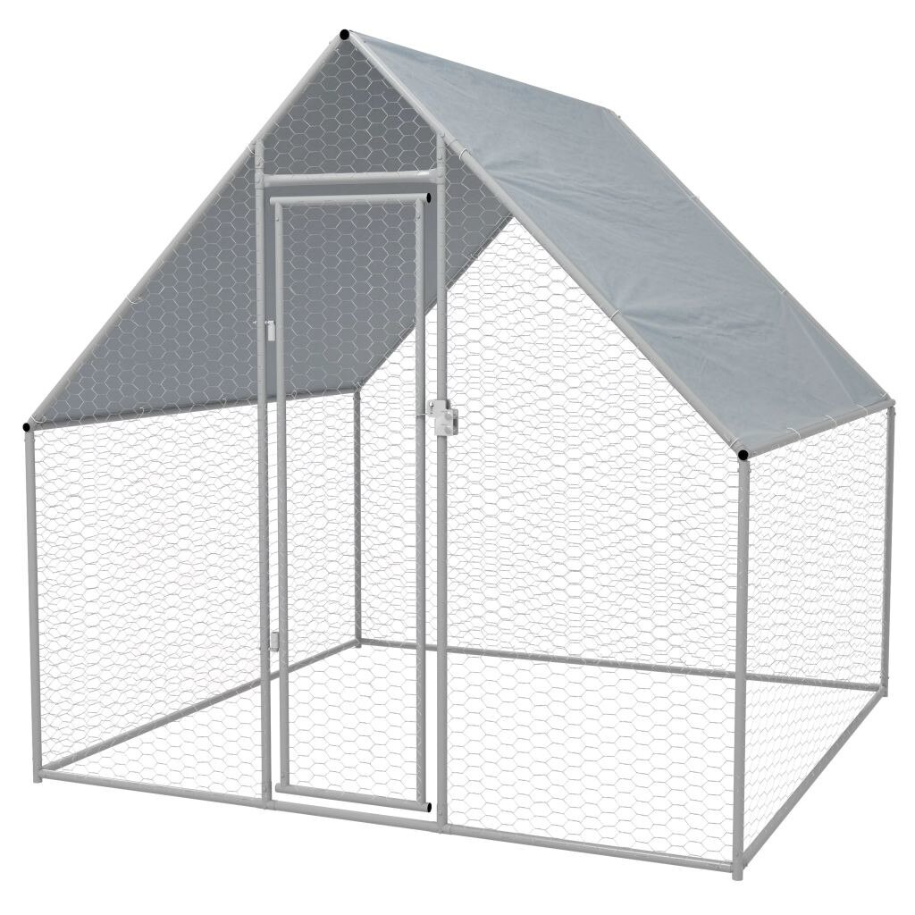 Cotet de gaini pentru exterior,vidaXL , 2x2x1,92 m, otel galvanizat